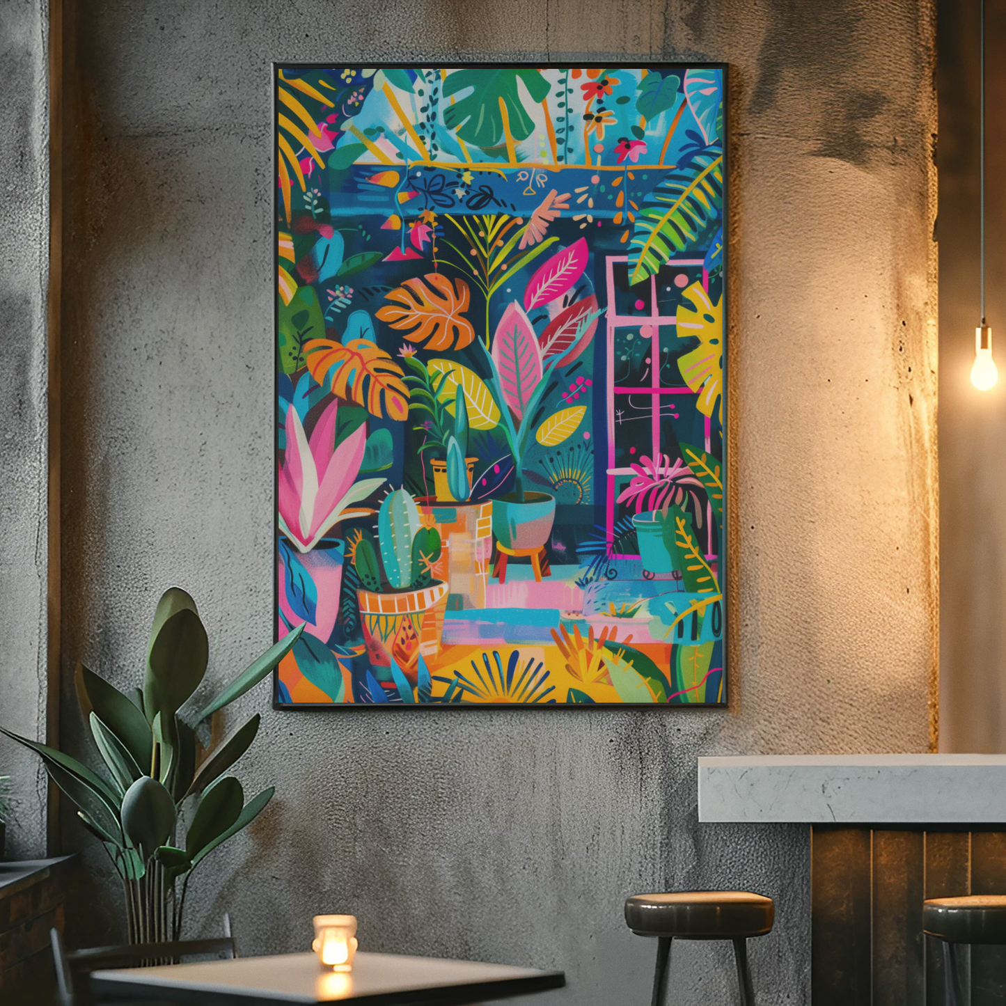 Framed Print: NEON JUNGLE