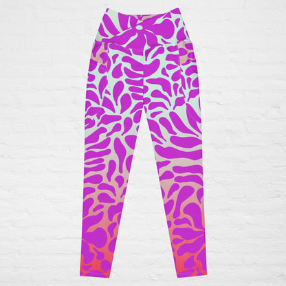 BOHO CERISE LEAF LEGGINGS