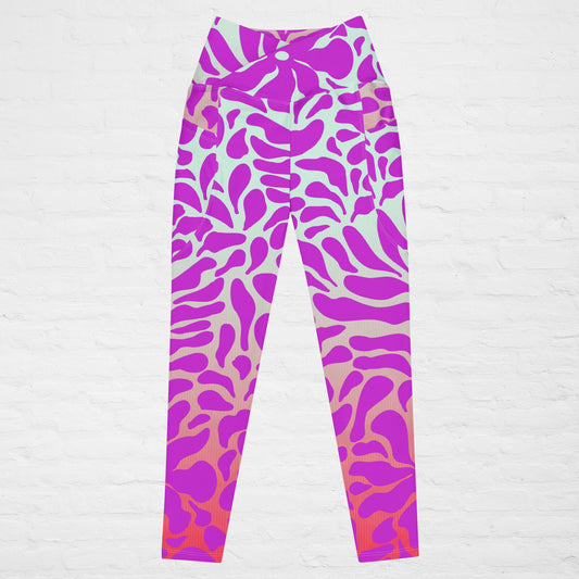 BOHO CERISE LEAF LEGGINGS