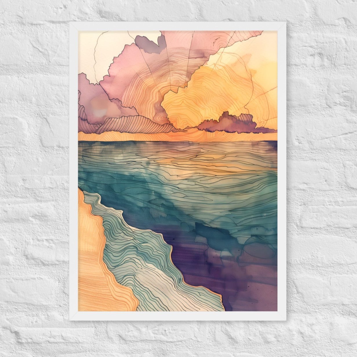 Framed Print: VINTAGE BEACH