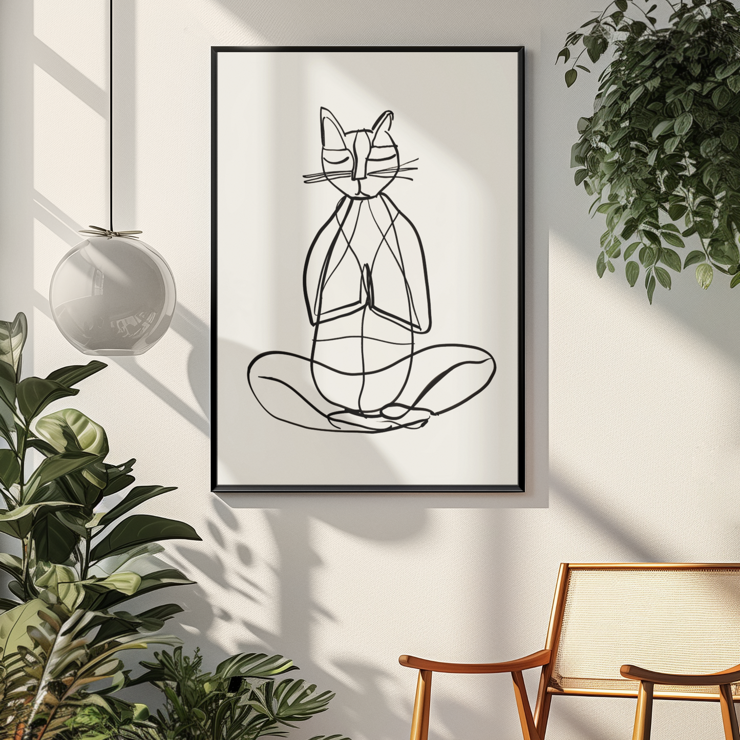 Framed Print: MEDITATING CAT